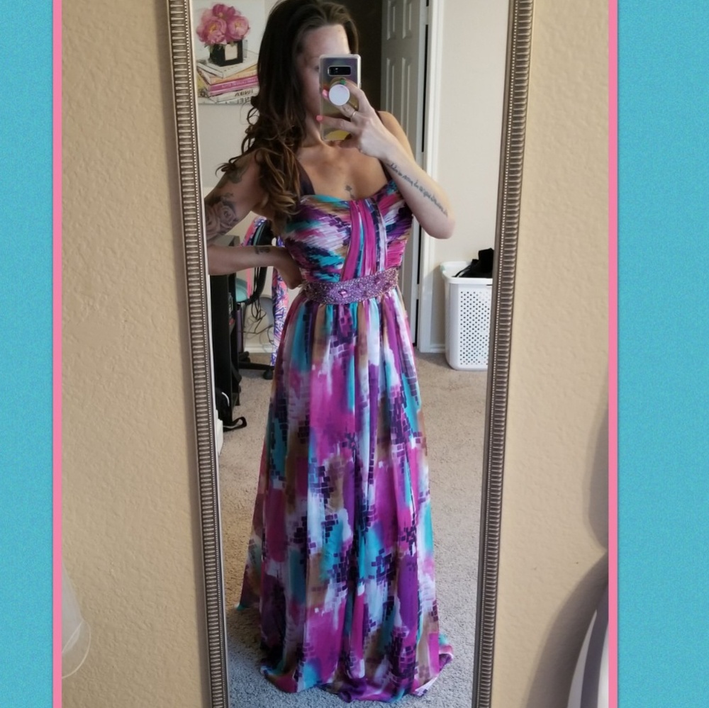 Multi color Chiffon gown